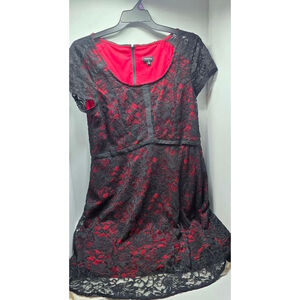 Women's TORRID Black and Red Lace Dress Plus Size 12